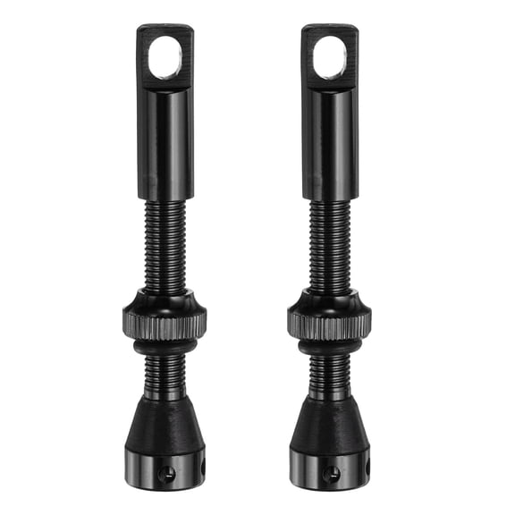 2pcs Tubeless Valve Stems 44mm Aluminum Alloy Tubeless Valve with 4 Hole and Removal Caps Super Light No Leak Durable Fit Most Bicycle Tubeless Rims Black