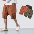 thumbnail image 5 of Chiccall Casual Linen Shorts for Men Loose 2026 Summer Fashion Cotton Beach Elastic Waist Drawstring Shorts with Pockets, 5 of 5
