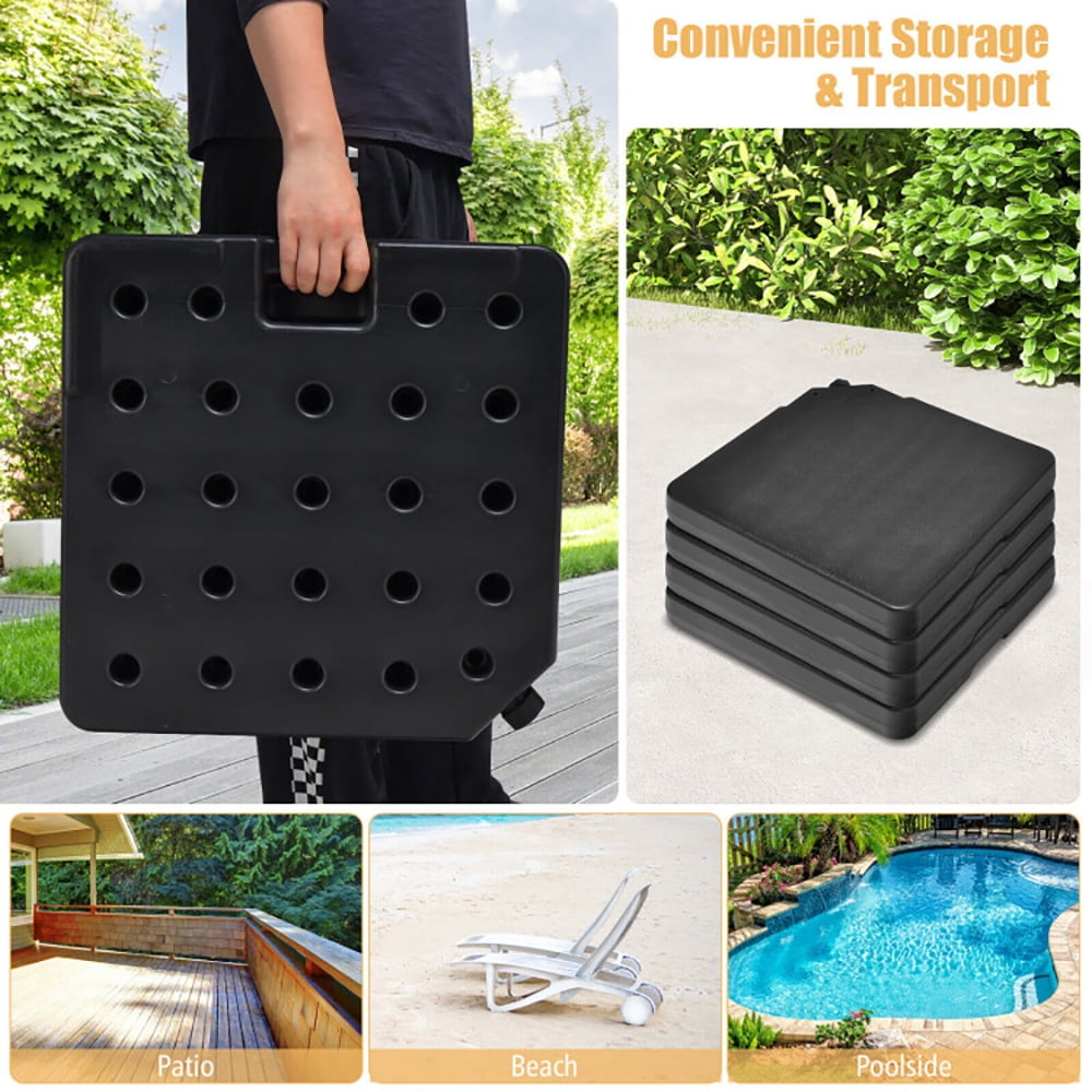 Aimee Lii 4-Pieces 13L Cantilever Offset Patio Umbrella Base with Easy-Fill Spouts, Umbrella Stand Outdoor Base Aimee Lii 4-Pieces 13L Cantilever Offset Patio Umbrella Base with Easy-Fill Spouts, Umbrella Stand Outdoor Base