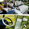 thumbnail image 7 of XYZCANDO Golf Print 4pcs Golf Cart Seat Covers Golf Cart Steering Wheel Cover 2 Piece Golf Cart Flags Easy to Install 2 Person Seats Golf Cart Blanket Steering Wheel Cover Golf Flag Frame White, 7 of 7