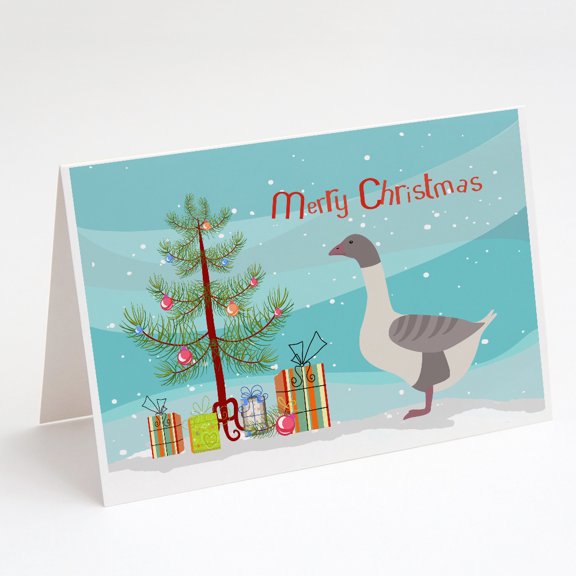 Caroline's Treasures Buff Grey Back Goose Christmas Christmas Greeting Cards with Envelopes, 5" x 7" (8 Count)