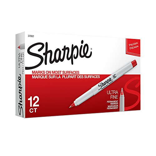 Sharpie Permanent Markers, Ultra Fine Point, Red, 12 Count Walmart