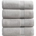 thumbnail image 1 of EcoNesxp Ensemble de 4 Serviettes de Bain Absorbantes à texture Côtelée Séchage Rapide Gris, 1 of 5