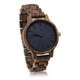 thumbnail image 2 of Angie Wood Creations Zebrawood Men’s Watch With Blue Dial, 2 of 7