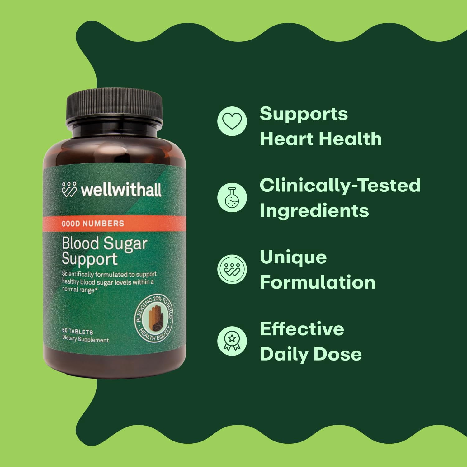 WellWithAll Glucose Metabolism & Wellness Supplement with Berberine | Supports Energy Balance & Healthy Weight | Natural Metabolic Health Formula – 60 Tablets