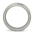 thumbnail image 5 of Auriga Fine Jewelry Titanium Brushed Center 8 mm Ridged Edge Band for Women Size 15.5, 5 of 6