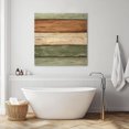 thumbnail image 5 of Wall Art Prints, Farmhouse Sage Green Brown Framed Canvas Prints for Bedroom Living Room Bathroom Office, Vintage Wooden Striped Gallery Wrap Wall Art Poster for Gifts Home Decor 24"x24", 5 of 9