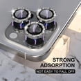 thumbnail image 4 of Allytechgroup Compatible for Apple iPhone 16 Pro Camera Lens Protector Bling, 9H Tempered Glass Camera Cover Screen Protector Metal Ring Decoration Accessories, Silver, 4 of 6