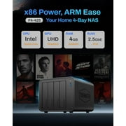 TERRAMASTER F4-425 4-Bay NAS Storage – Intel x86 Quad-Core CPU, 4GB RAM, 2.5GbE LAN, Network Attached Storage Multimedia Server for Home Users (Diskless)