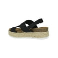 thumbnail image 3 of Soda Women Wedge Sandals Open Toe Ankle Strap Flatform Espadrilles Trim Platform Footbed Kazoo-S Black 7, 3 of 3