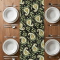 thumbnail image 6 of Black Teal Boho Botanical Table Runner - 72 Inch Long, Kitchen Dining Table Runner Dresser Scarves, Southwestern Retro Ethnic Tribal Farmhouse Decor for Coffee Tables Wedding Party Banquet, 6 of 8