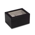 thumbnail image 2 of Bey-Berk International BB689BLK Matte Black Wood 2 Watch Box with Glass Top Velour Lining & Pillows, 2 of 2