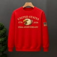 thumbnail image 4 of USA 250th Anniversary Sweatshirt, New Crewneck Hoodie 250th Pullover,Patriotic Long Sleeve Top for Men Women, 4 of 6