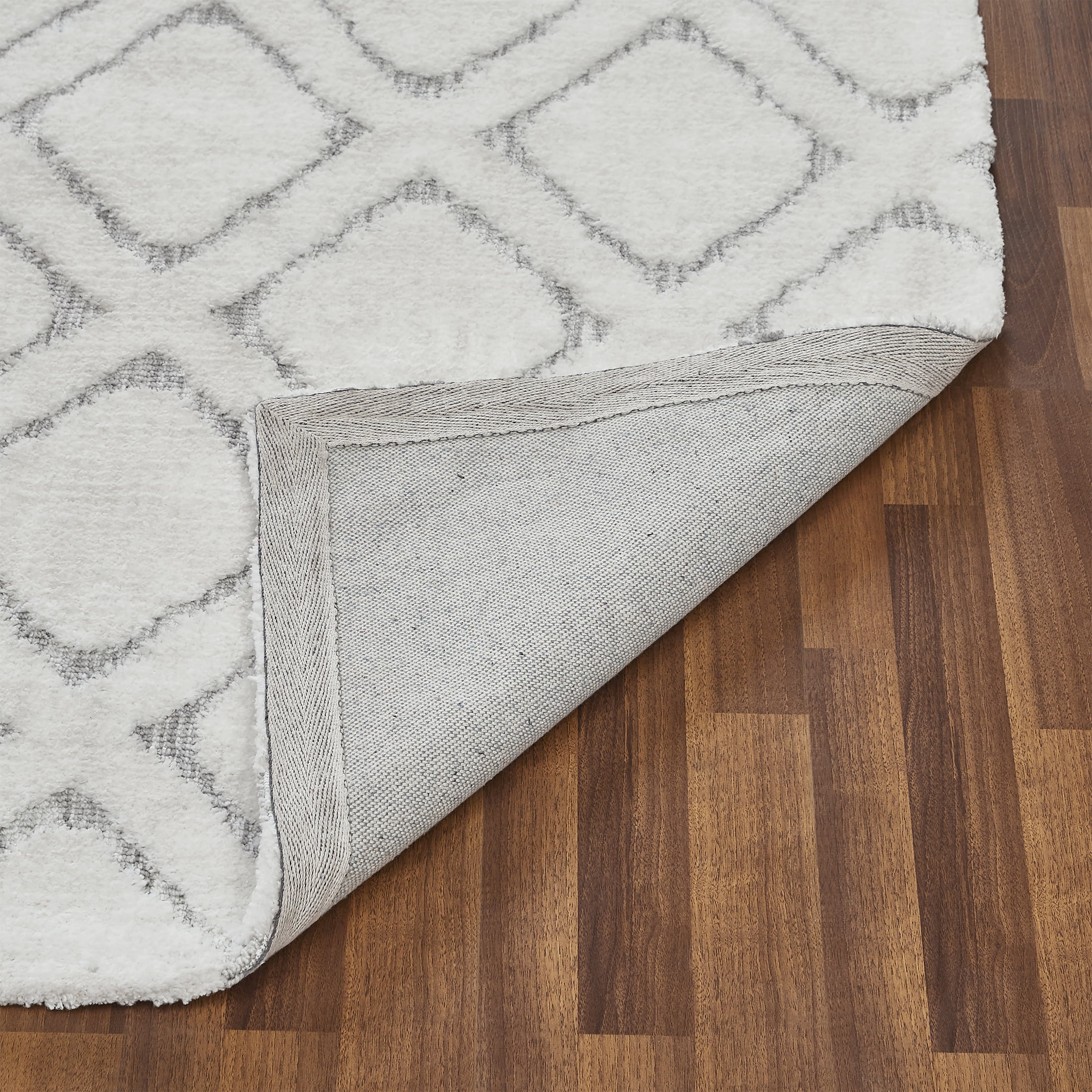 Better Homes & Gardens Tufted Diamond Indoor Area Rug, Ivory, High-Low Pile, 5' x 7'