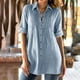 thumbnail image 2 of Vestidos Casuales Para Mujer, Blusas De Mujer De Moda Moda de verano para mujer, cuello en V, manga tres cuartos, color liso, 2 of 8