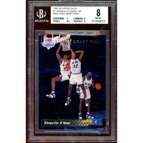 Shaquille O'Neal Rookie Card 1992-93 Upper Deck #1 BGS 8 (9 8 8.5 8)