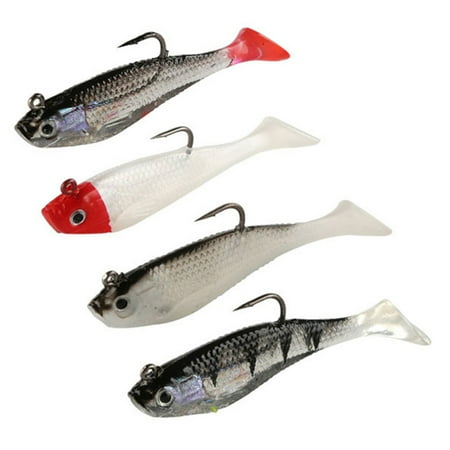 SPRING PARK Soft Plastic Fishing Lure Minnow Artificial Bait Bass Tackle Jigs 8cm 9.5g