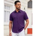 thumbnail image 3 of Vestido de manga corta Shirt Alimens & Gentle para hombre, color morado, talla L, 3 of 6