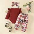 thumbnail image 5 of Gvdentm Baby Girl Summer Clothes Baby Girl Clothes Outfits Ruffle Romper+ Floral Pants + Cute Headband Sets for Girls Clothes Girl|6-9 Months, 5 of 9