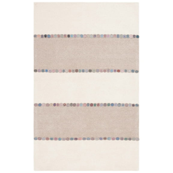 SAFAVIEH Fifth Avenue Cornelius Geometric Striped Area Rug, Ivory/Beige, 4' x 6'