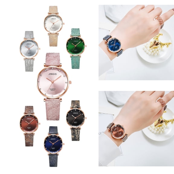 Resicozy Womenβs Watches Bracelet Elegant Leather Strap Watch Fashion Round Dial Watch Quartz Wristwatches 2026 Green