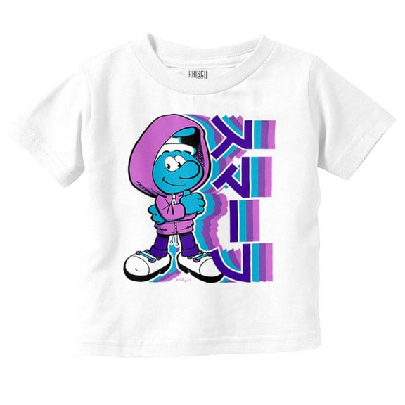 Cool Urban Kanji Smurf Cartoon Toddler Boy Girl T Shirt Infant Toddler Brisco Brands 6M