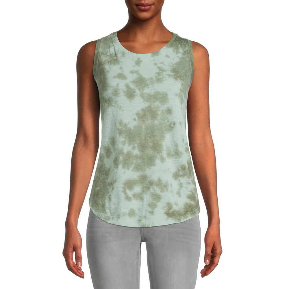 Time and Tru - Time and Tru Women's Scoop Neck Tie-Dye Tank Top ...