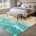 thumbnail image 4 of Summer Beach Time Area Rugs 5'x7', Washable Small Throw Rugs for Laundry Room Playroom, Ocean Waves Leisure Time Sandy Indoor Outdoor Rug Non-Slip Low Pile Carpet Runner Reversible Floor Mats, 4 of 8
