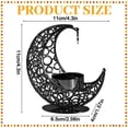 thumbnail image 3 of Desktop Ornament Golden Moon Shaped Candlestick Ornament with Moon Tea Light Candle Holder Candle Stick Holder and Reduce Stress Art Candles Holders for Eid Wedding Church Centerpiece Decor, 3 of 9