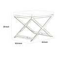 thumbnail image 5 of Benjara Sovi 20" Ottoman Stool- White Faux Leather Seat/Gold, 5 of 5