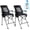 Black W/ Adjustable, 2 Pack, variant on Oversized Tall Camping Chair for Adults, 330lbs Portable High Folding Directors Chair, Foldable Bar Height Stool with Side Pocket for Lawn Sport, Blue