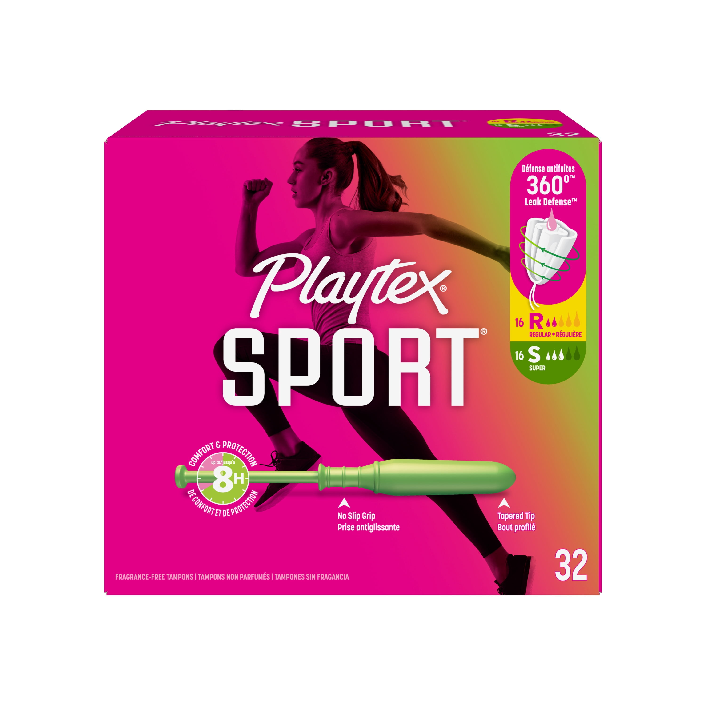 Playtex Sport Unscented Athletic Tampons Multipack Regular & Super, Tampons