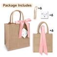 thumbnail image 2 of Paquete de 6 bolsas de yute con bonitas hojas de 25 x 25 x 18 cm, cinta rosa, 2 of 7