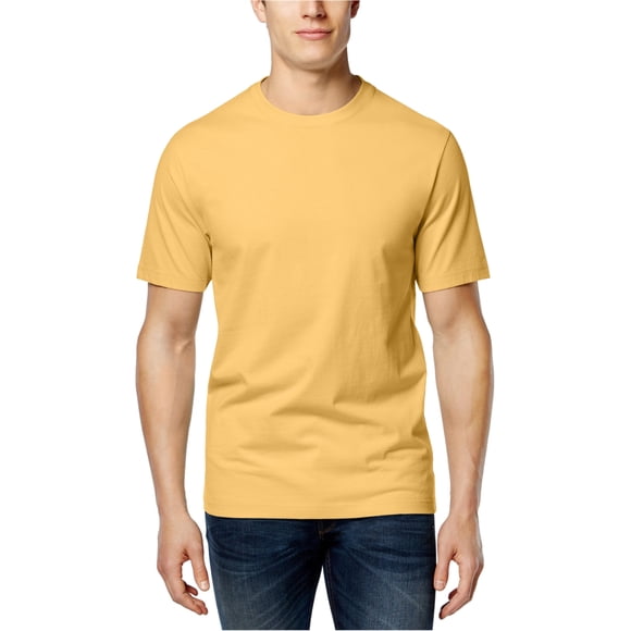 Camiseta básica de cuello redondo para hombre Club Room, amarillo, pequeño
