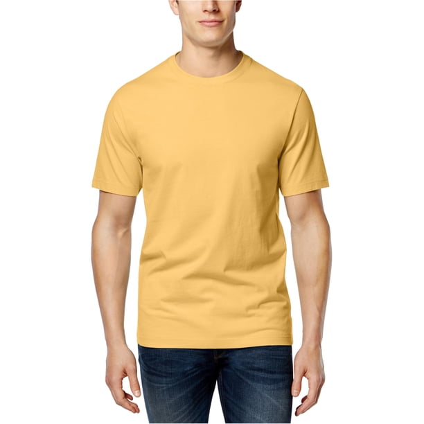 Camiseta básica de cuello redondo para hombre Club Room, amarillo, pequeño