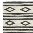 thumbnail image 4 of SAFAVIEH Micro-Loop Briony Diamond Striped Wool Area Rug, Ivory/Charcoal, 5' x 8', 4 of 6
