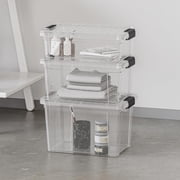 Superio Clear Plastic Storage Bin with Lid,Non-Toxic, BPA Free, Odor Free, Organizer Storage Box, Stackable Plastic Tote for Home, Garage, School, and Office, X-Small, 3.5 Quart