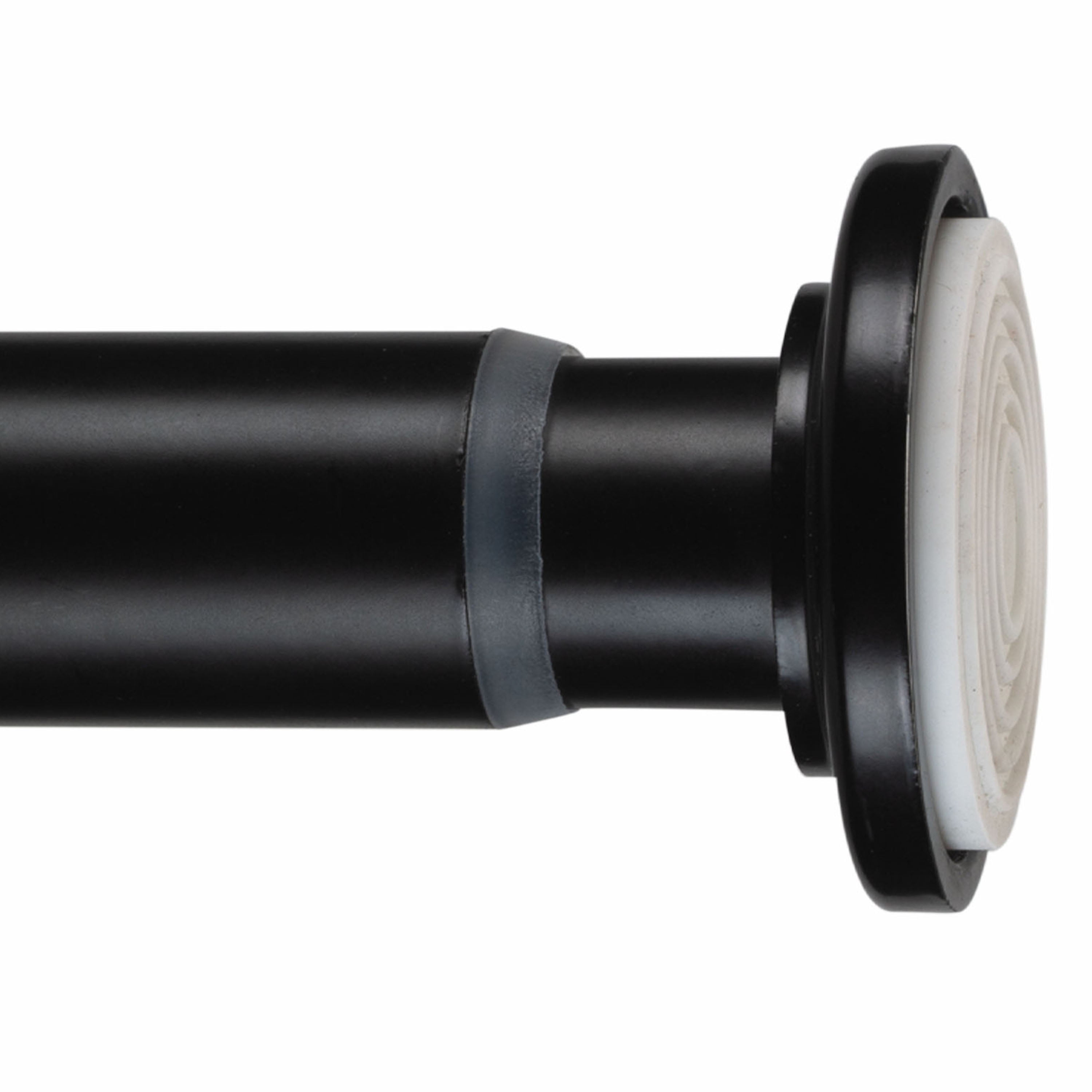 Home Details 42"-74" Adjustable Tension Curtain Rod in Matte Black