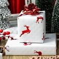 thumbnail image 5 of HOMERAL White Christmas Wrapping Paper Roll- Embossing 3D with Red Foil Reindeer Design for Christmas Holiday Party - 17 Inch X 33 Feet, 5 of 6