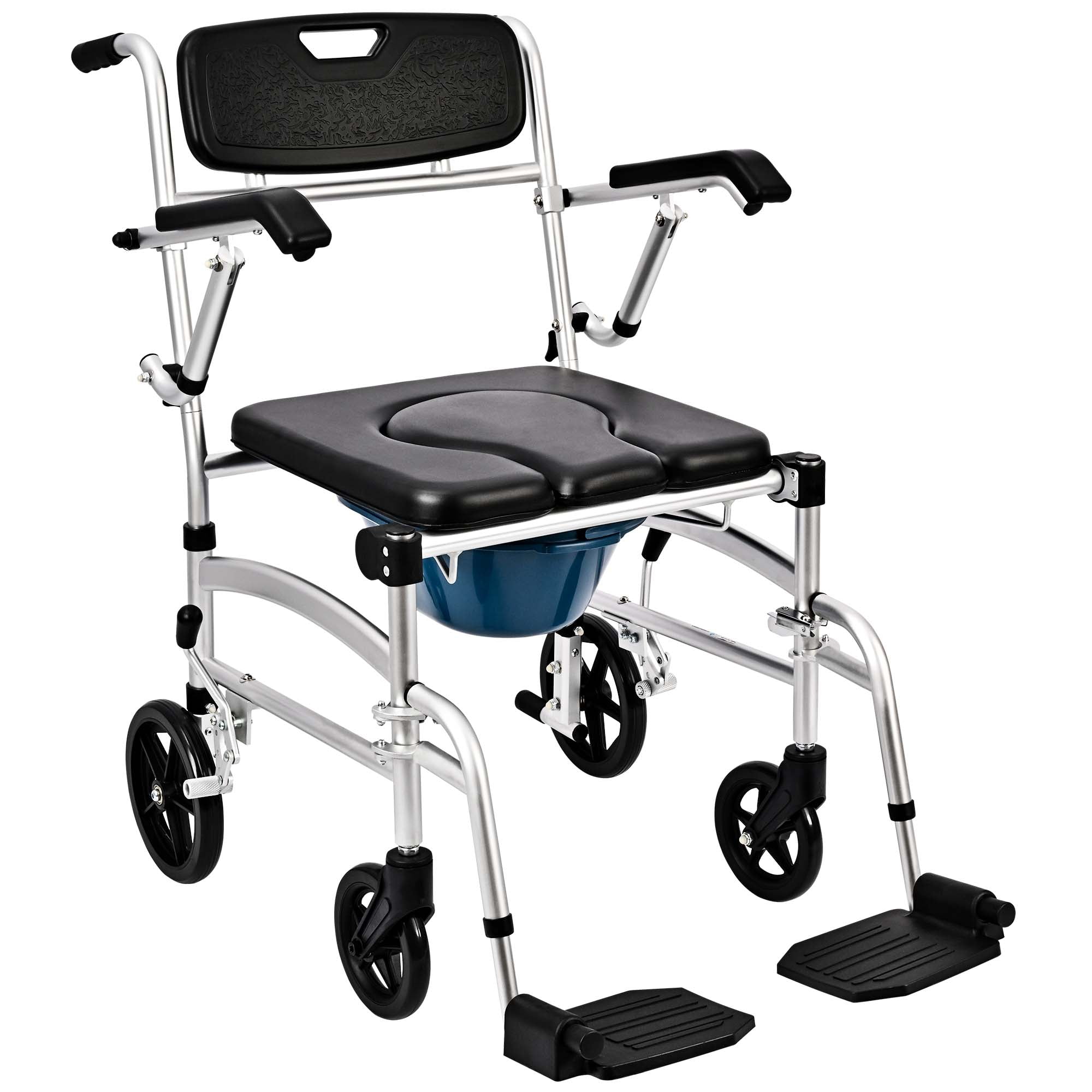 DIYAREA Shower Commode Wheelchair 220lbs Shower Wheelchair with