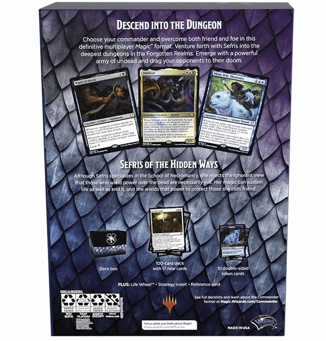 Magic: The Gathering Adventures in The Forgotten Realms Commander Deck – Dungeons of Death (White-Blue-Black)
