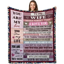 Wife Xmas Gift Ideas, Gift for Wife from Husband, to My Wife Blanket 50'' X 60'', Anniversary and Wedding Gift, Romantic Gift for Her, Birthday Gifts for Wife, Wife Birthday Gift Ideas