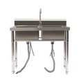 thumbnail image 5 of Commercial Kitchen Sink Stainless Steel 201 Double Compartments with Faucets, 5 of 7
