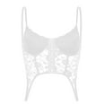thumbnail image 2 of qolati Women's Vintage Floral Corset Bustier Top Renaissance Lace Up Boned Shapewear Top Front Closure Bandeau Tube Tops White L, 2 of 4