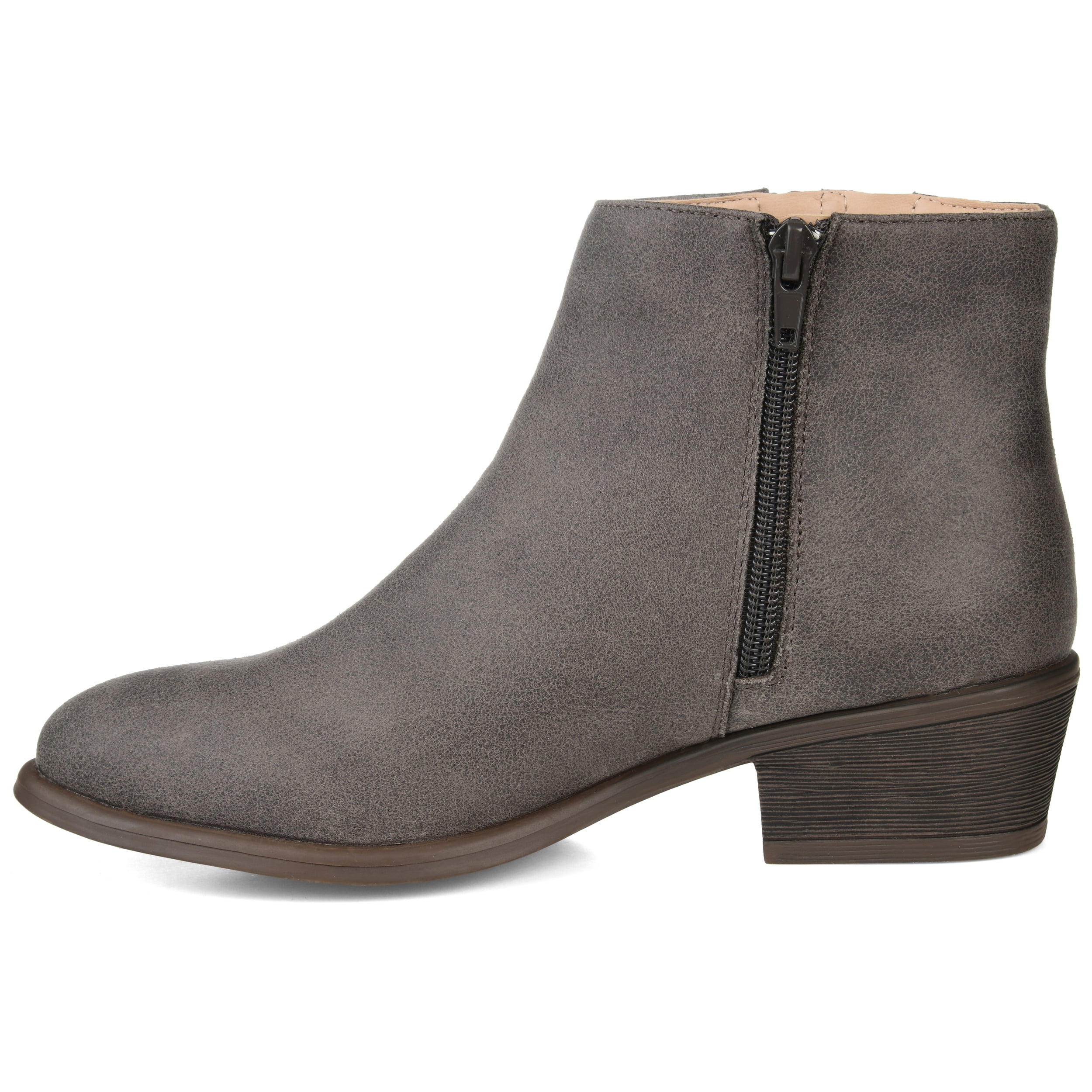 Journee Womens Jayda Inside Zip Stacked Heel Booties