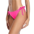 thumbnail image 5 of Side Tie Triangle Bikini Bottom with Cheeky Reveal and Low Waist Fit, Awesome For Summer Festivals Beach Clubs Or Hot Days Hot Pink XXL, 5 of 5