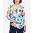 thumbnail image 4 of Alfred Dunner Womens Geometric Stained Glass Asymmetric Top, 4 of 6