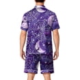 thumbnail image 4 of DORKASM Halloween Matching Pajamas for Men Pj Sets Bat Pumpkin Print Button Down Sleepwear Purple XL, 4 of 4