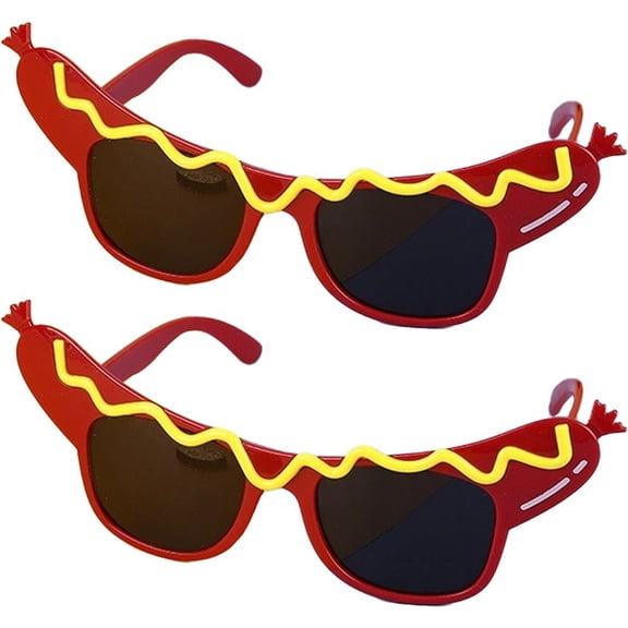 2pcs Party Eyeglasses Funny Hot Dog Shape Glasses Party Glasses Party Accessory