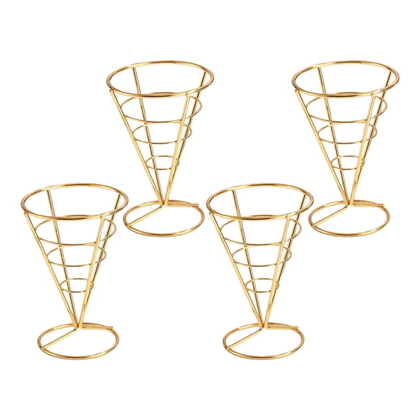 Soportes de acero inoxidable para conos de helado, papas fritas, exhibición de conos de comida para waffles, pizzas, charcutería, artículos para fiestas de restaurantes y cocinas.